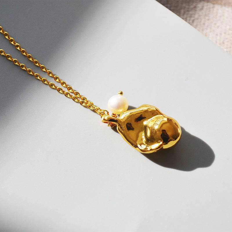 Gold Baroque Pendant Necklace