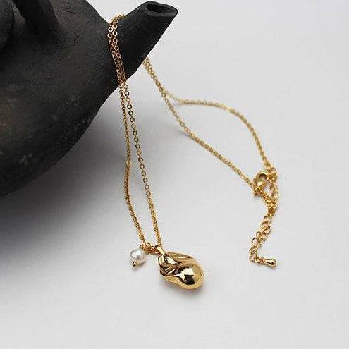 Gold Baroque Pendant Necklace