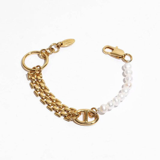 Freshwater Pearl Chain Bracelet with Belt Design