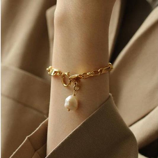 Elegant Baroque Pearl Chain Bracelet for Women 1