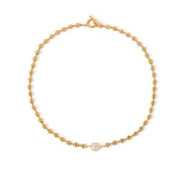 Gold Beaded Pearl Necklace & Bracelet (Purchase Individually)