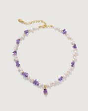 Raw Amethyst Pearl Necklace