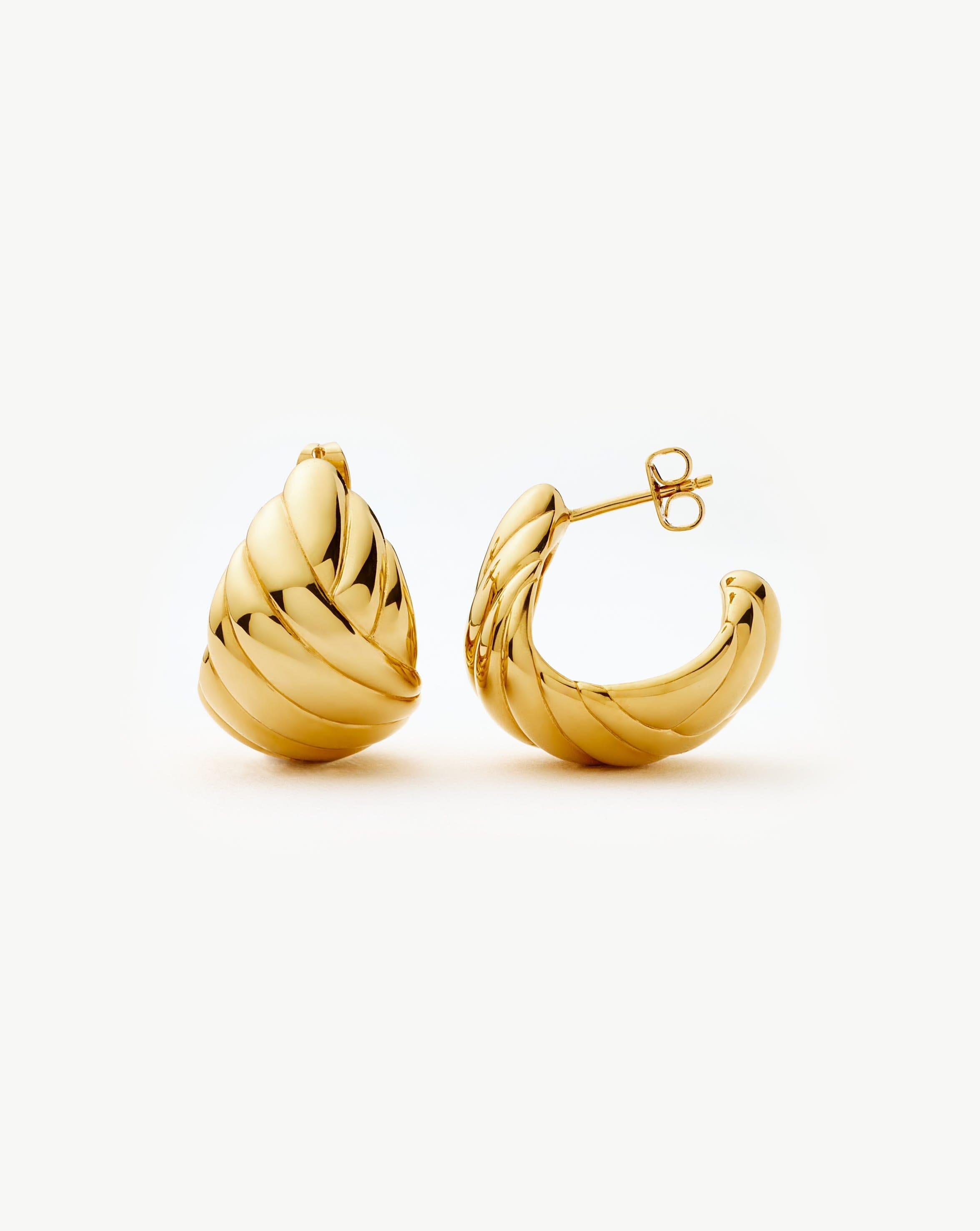 Rouje Lucia Dome Hoop Earrings | 18k Gold Plated