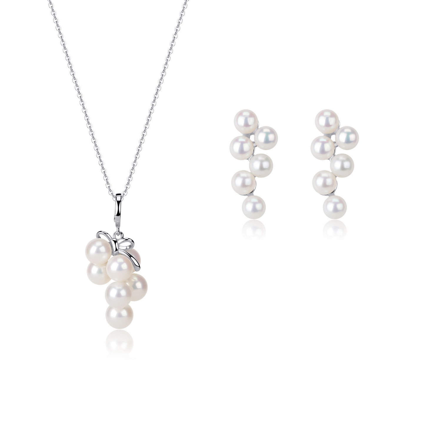 Freshwater Pearl Grapes Pendant and Earrings Set