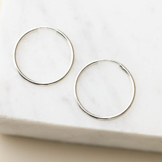 Silver Endless Hoop Earrings for Everyday Wear