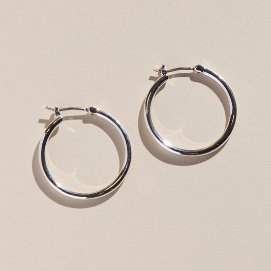 Sterling Silver Halo Hoop Earrings