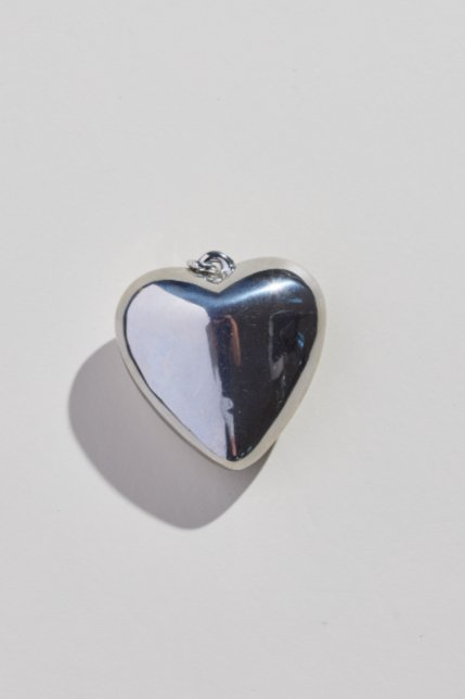 Oversized Heart Charm in Silver Material