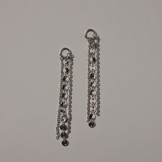 Silver Sequin Fringe Charms for Jewelry Design