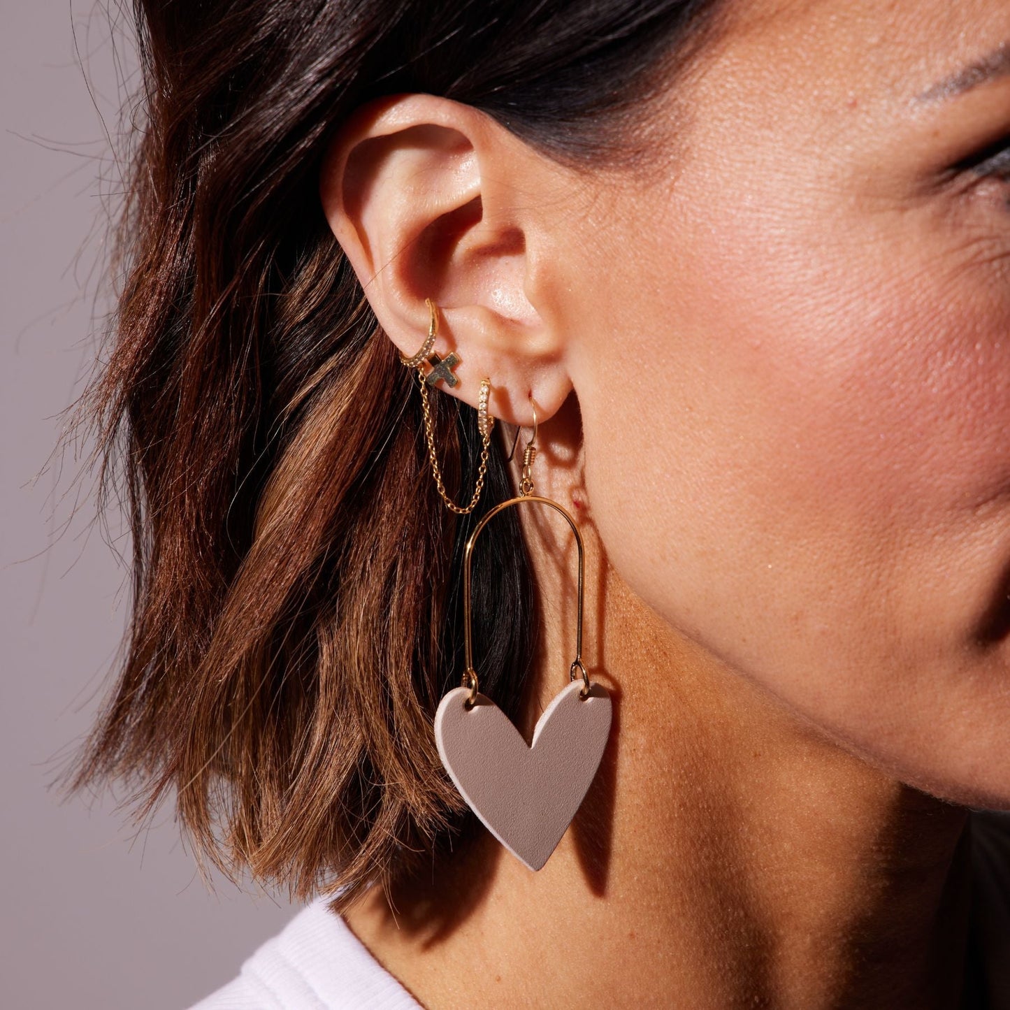 Soft Sand Heart Shaped Necklace in Silver