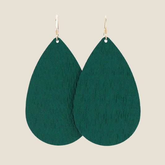 Teardrop Earrings in Spruce Color