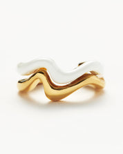 Squiggle Curve Two Tone Enamel Ear Cuff