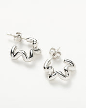 Squiggle Mini Hoop Earrings | Sterling Silver