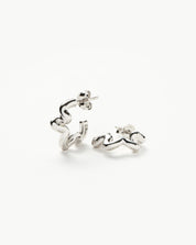 Squiggle Mini Hoop Earrings | Sterling Silver