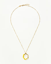 Squiggle Two Tone Enamel Pendant Necklace | 18k Gold Vermeil/Lemon Yellow