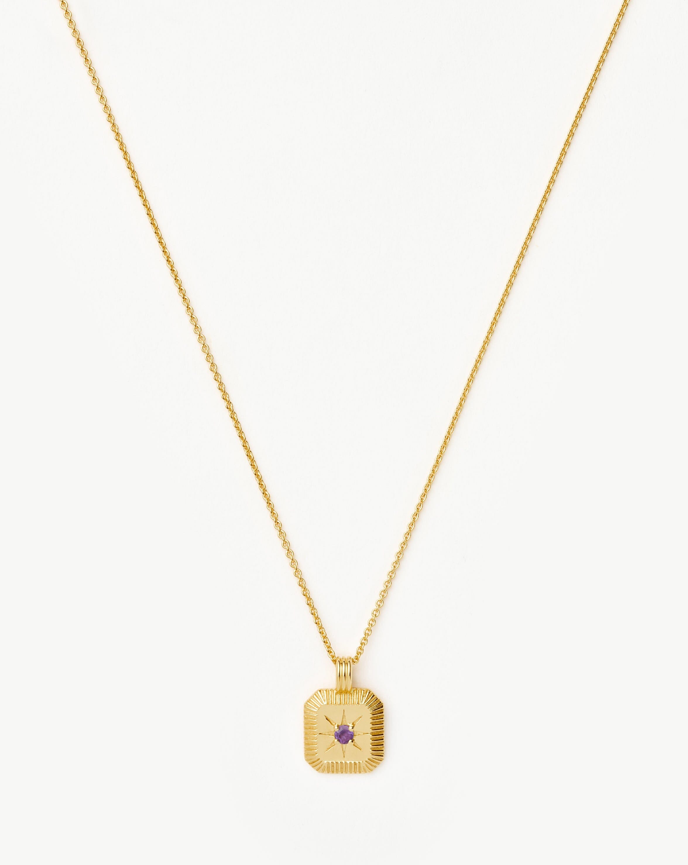 February Birthstone Pendant Necklace | 18k Gold Vermeil/Amethyst