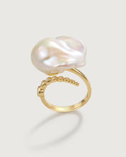 Starlit Splendor Baroque Pearl Ring