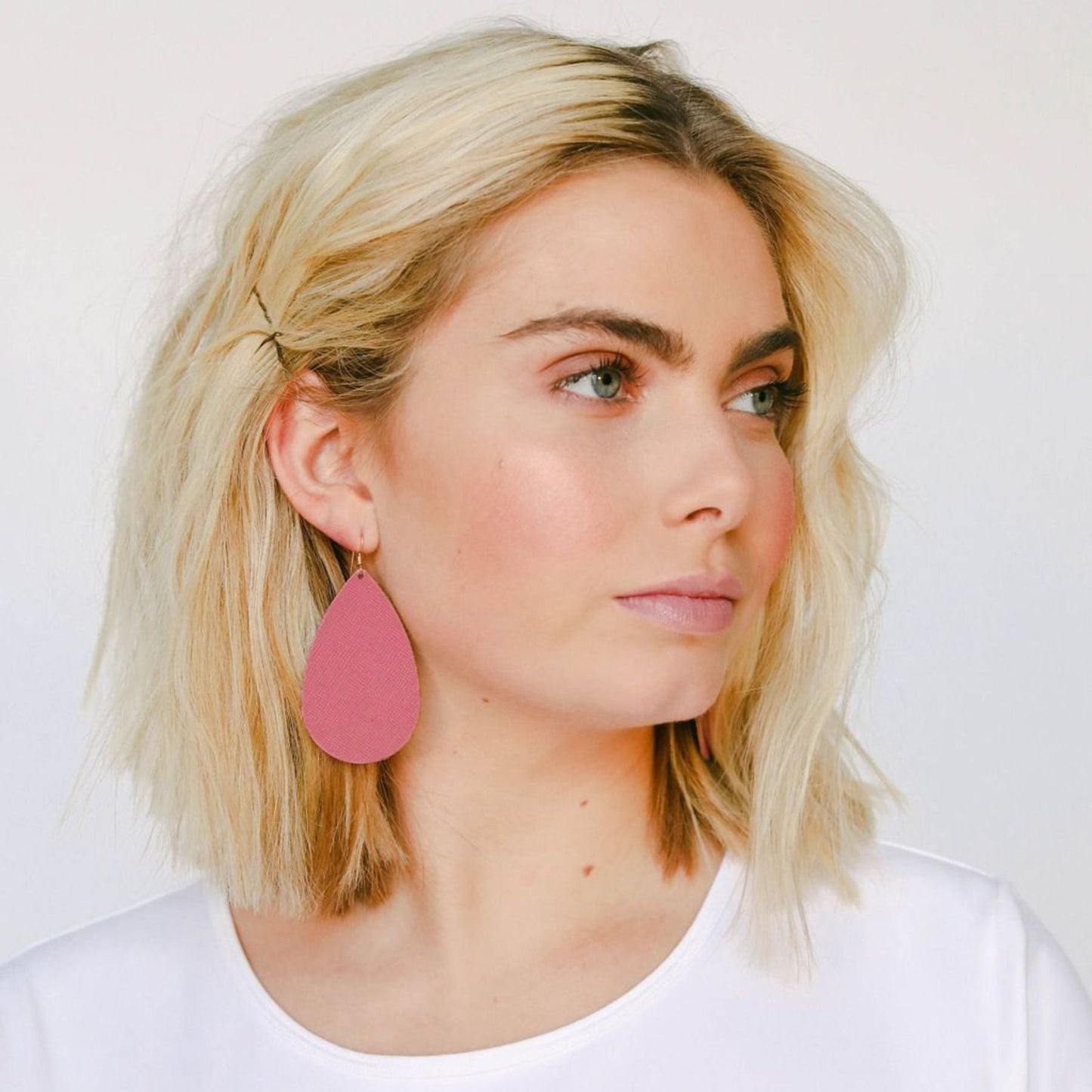 Pink Teardrop Taffeta Earrings for Women