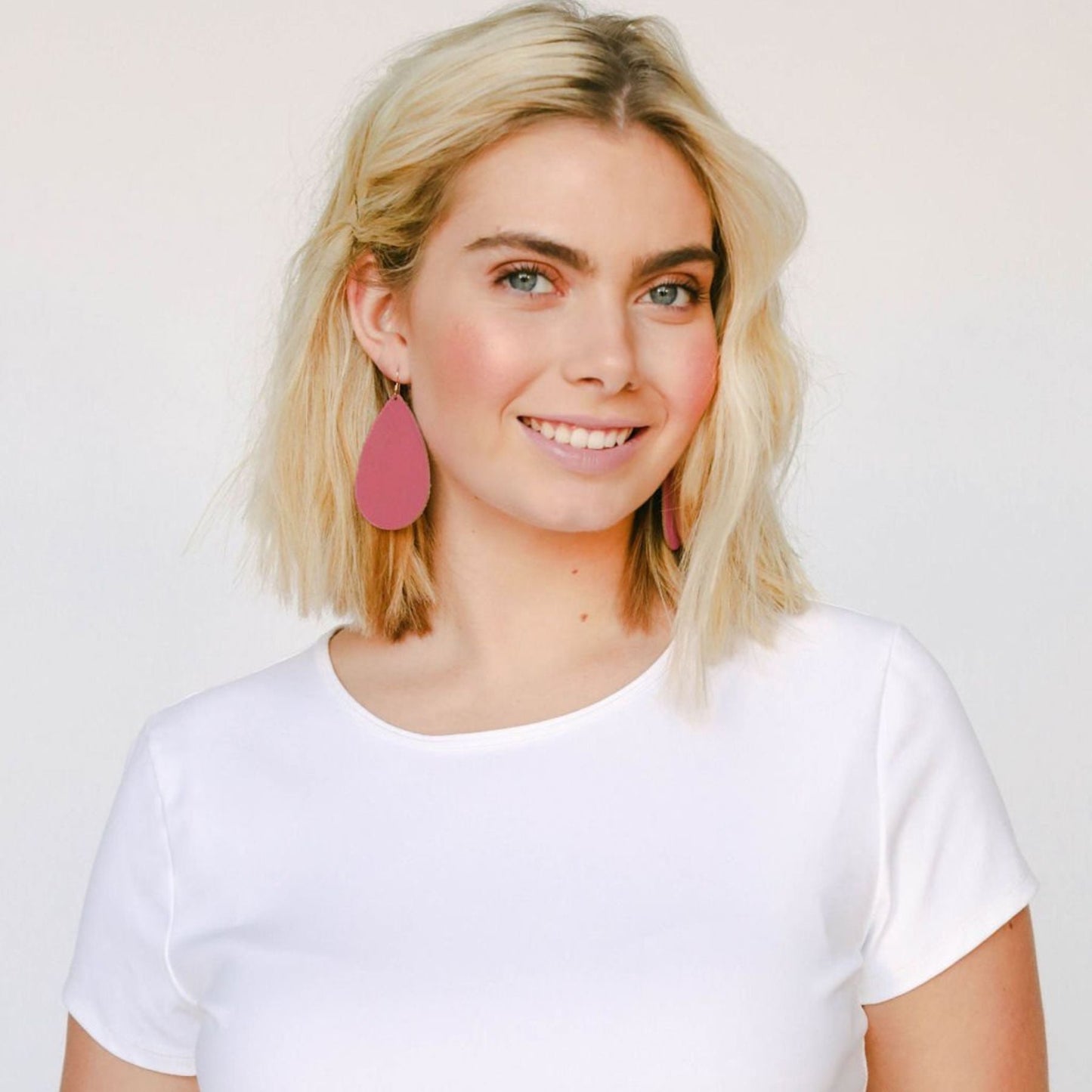 Pink Teardrop Taffeta Earrings for Women