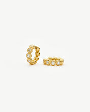 Tennis Small Hoop Earrings| 18k Gold Vermeil Cubic Zirconia