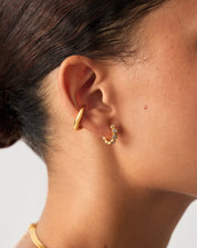 Tennis Small Hoop Earrings| 18k Gold Vermeil Cubic Zirconia