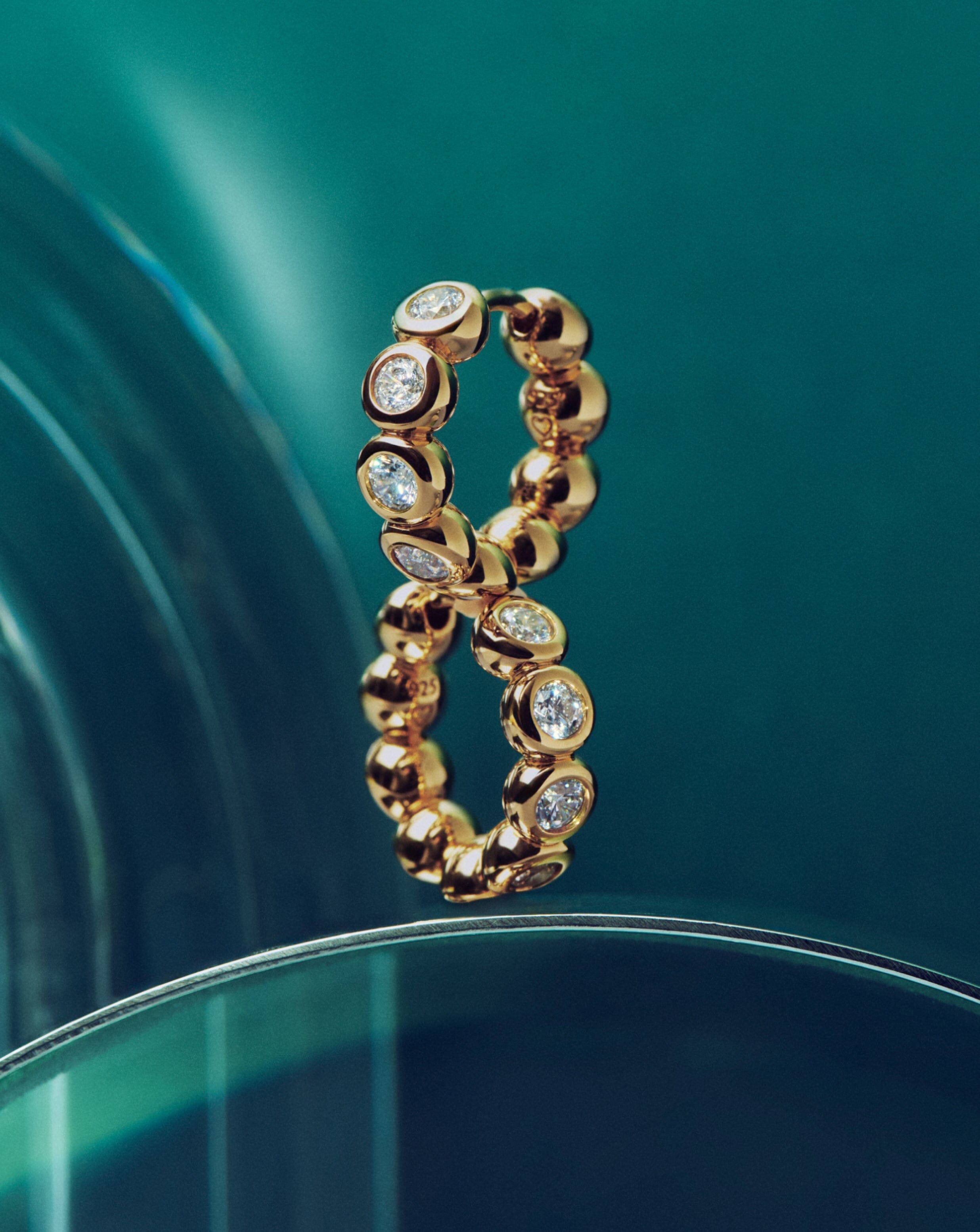 Tennis Small Hoop Earrings| 18k Gold Vermeil Cubic Zirconia