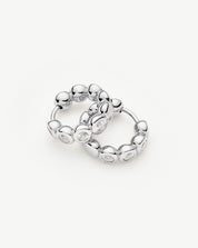 Tennis Small Hoop Earrings| Sterling Silver Cubic Zirconia