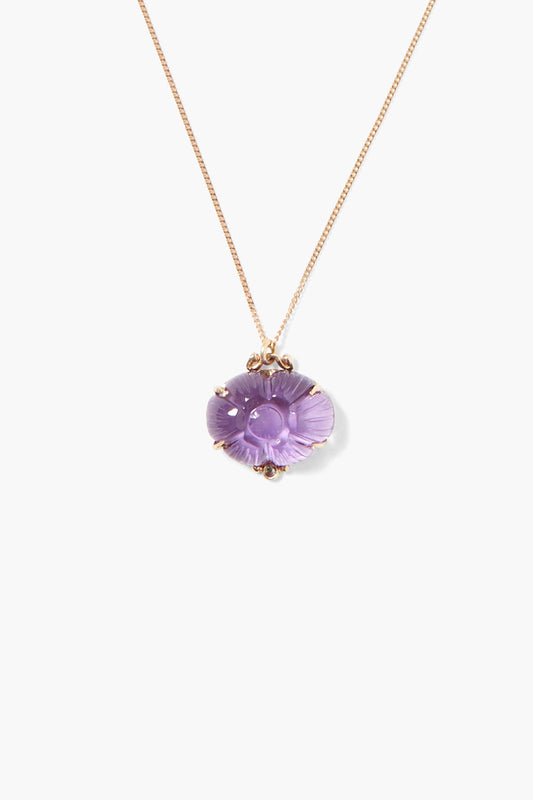 14k Amethyst Dahlia Necklace for Women