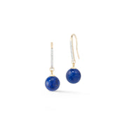 14kt Gold Single Lapis Drop Earrings