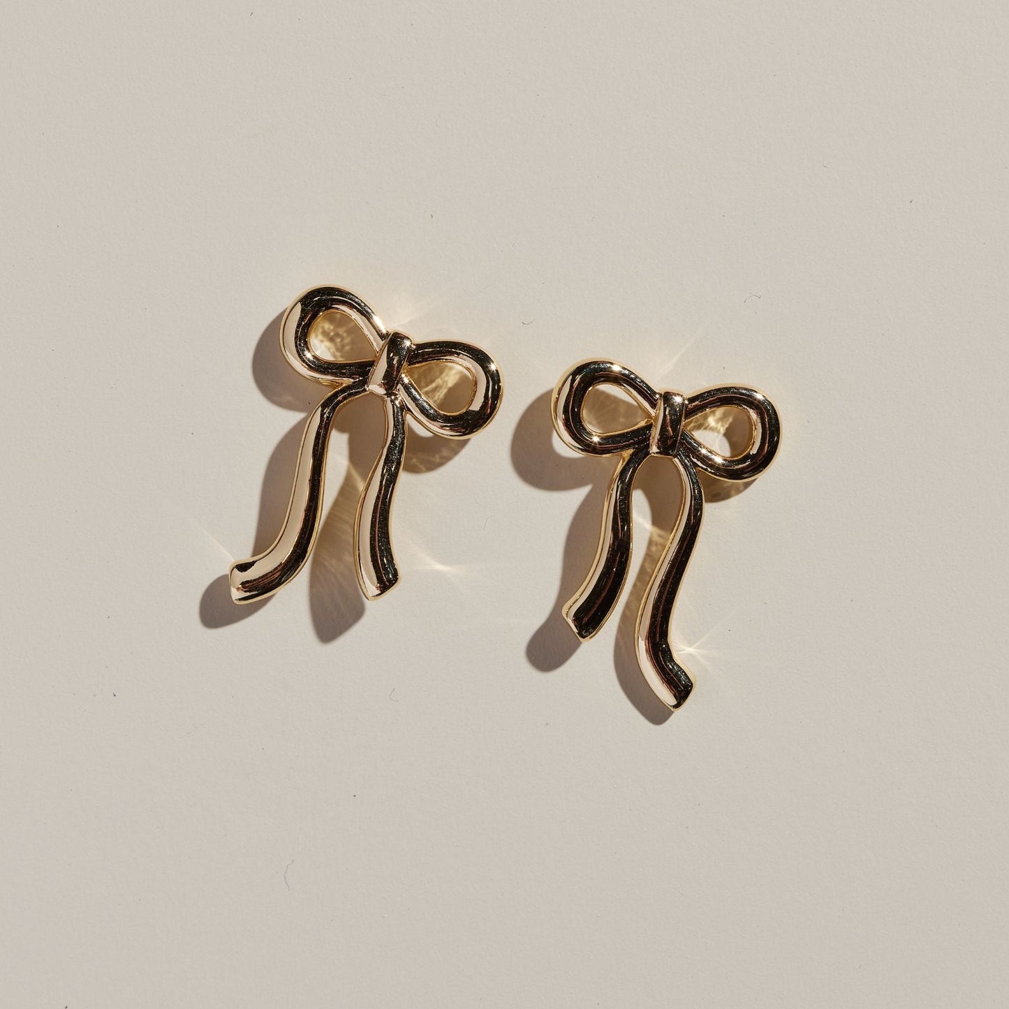 Vintage Gold Bow Stud Earrings