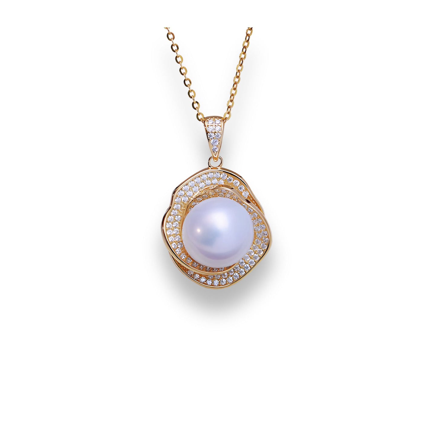 Freshwater Pearl Floral Pendant in 11-12mm Size