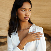 Double White Beaded Bracelet