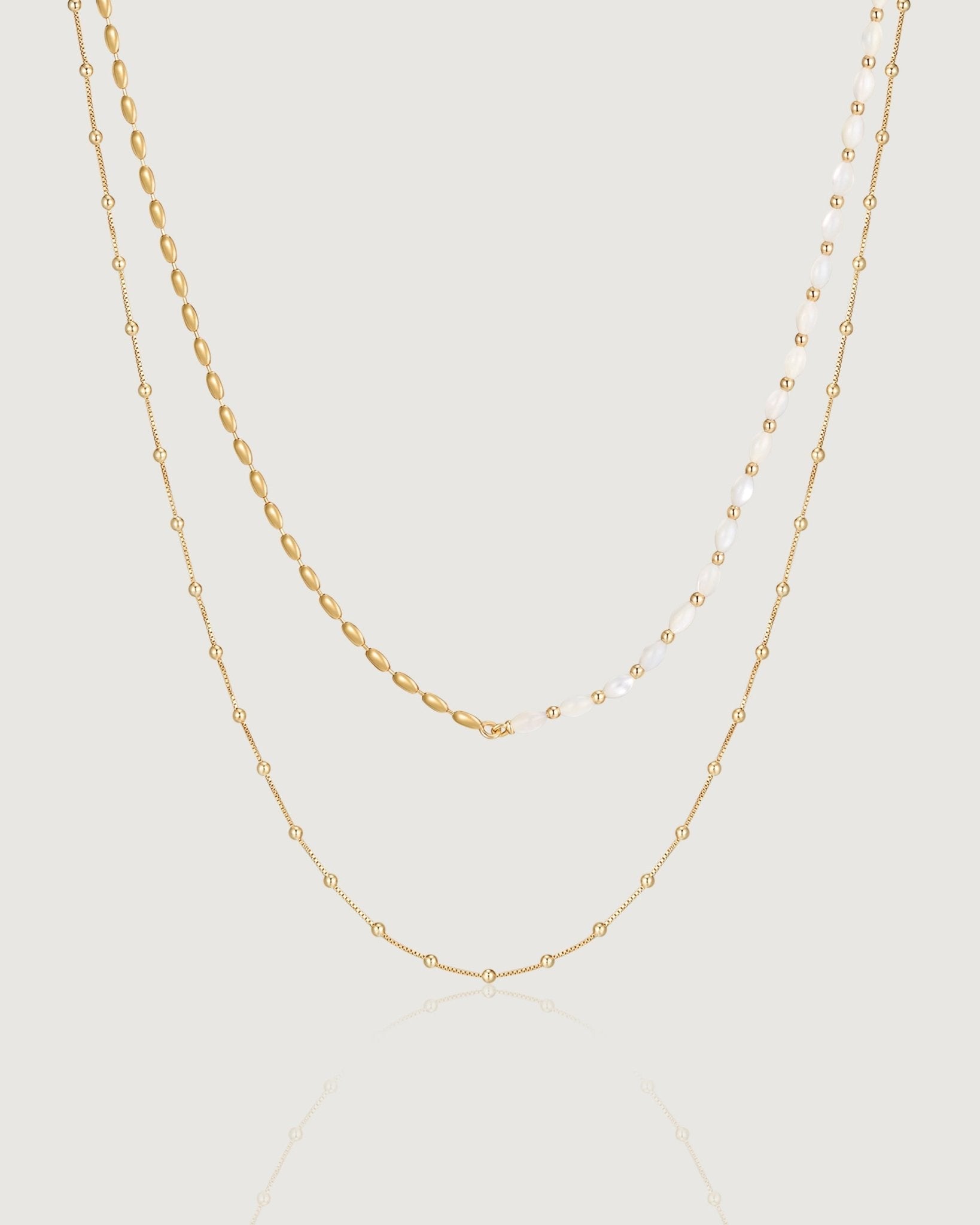 Yellow Peony Pearl Necklace Set