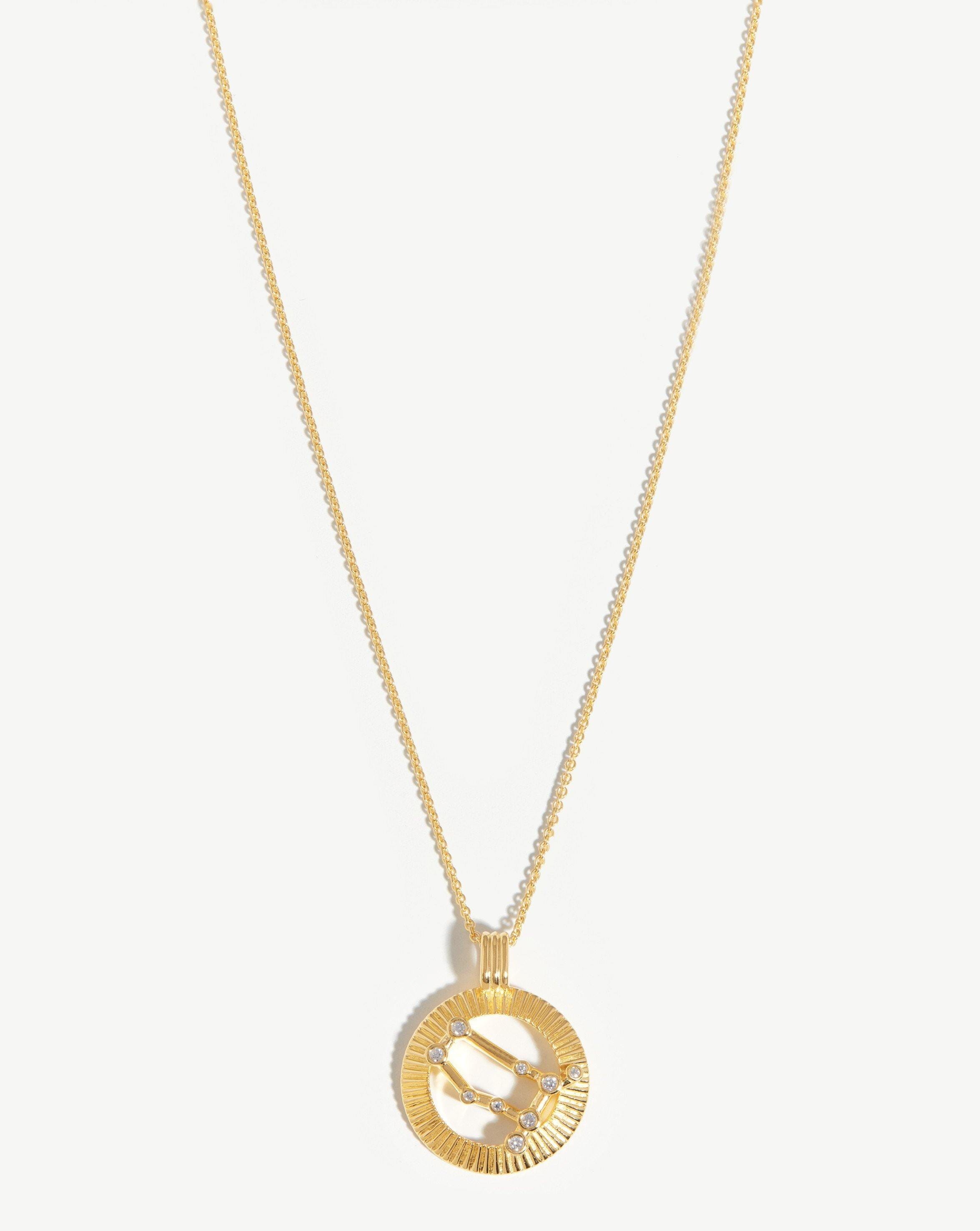 Zodiac Constellation Pendant Necklace - Gemini | 18k Gold Vermeil/Gemini