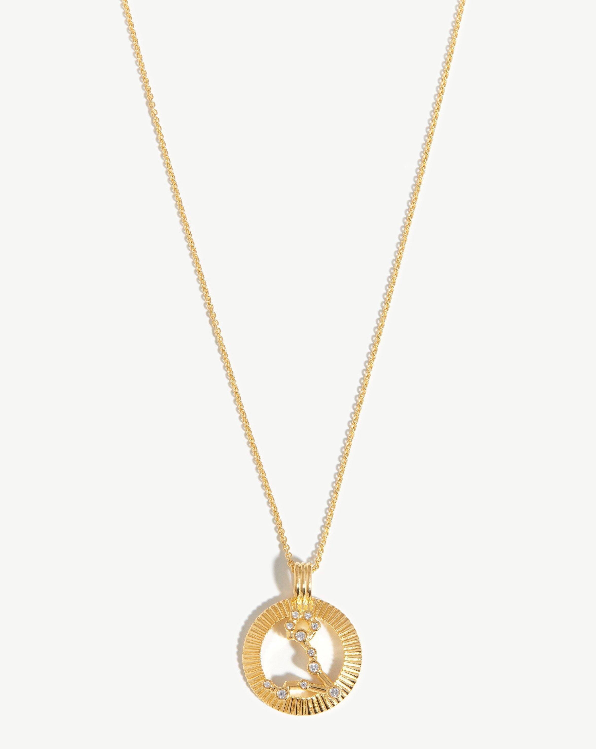 Zodiac Constellation Pendant Necklace - Pisces | 18k Gold Vermeil/Pisces